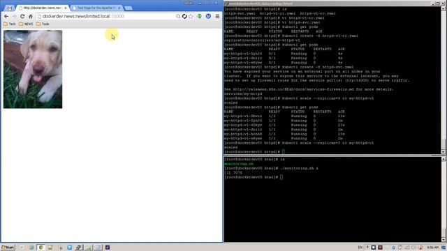 Kubernetes -  setup website and scale rolling update