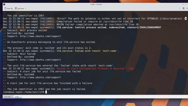 [Solved] CSF firewall- IPTables error (No such file or directory found)
