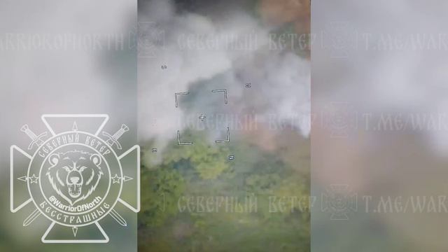 Российские артиллеристы точным попаданием снаряда сожгли находившийся в укрытии ВСУчный броневик