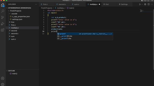 Basic Program Multiply Numbers in C