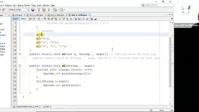 Java Varargs Tutorial.    (enthuware.ocajp.i.v8.2.1249)