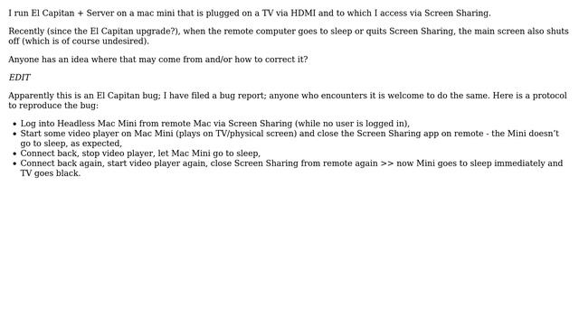 Apple: Screen sharing - Remote screen off turns main display off