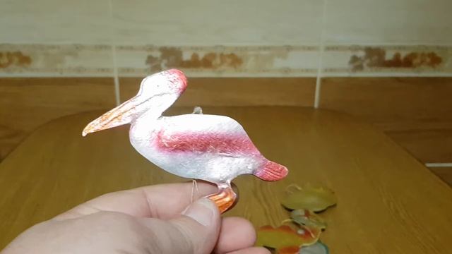 Елочная игрушка. Картон, цыпленок, Царевна лягушка, верблюд, цапля звезда. СССР