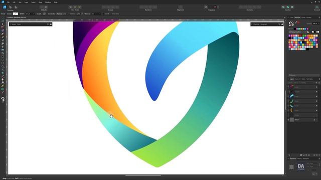G Shield Logo Design in Affinity Designer v2