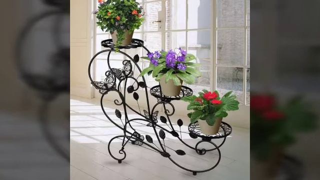 metal vine wall trellis with pot holder||home gardening ideas for your home