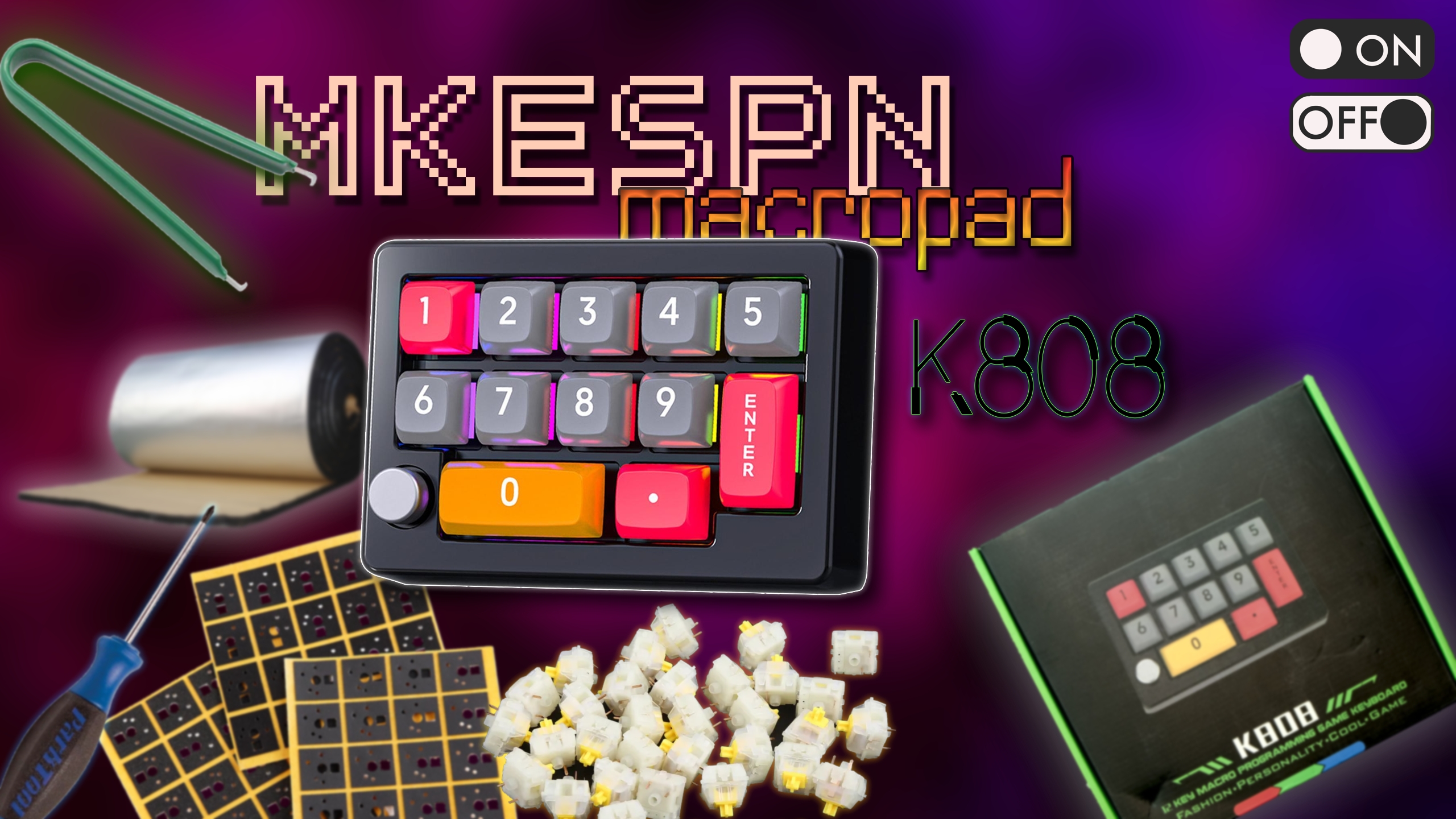 MKESPN K808 macropod for streaming and editing+unboxing,upgrade+sound test ASMR
