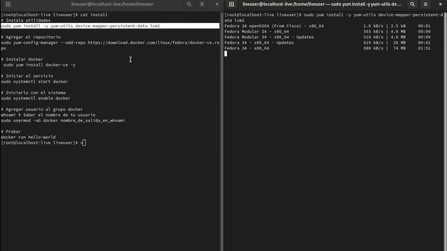 Instalación de Docker en Fedora 34