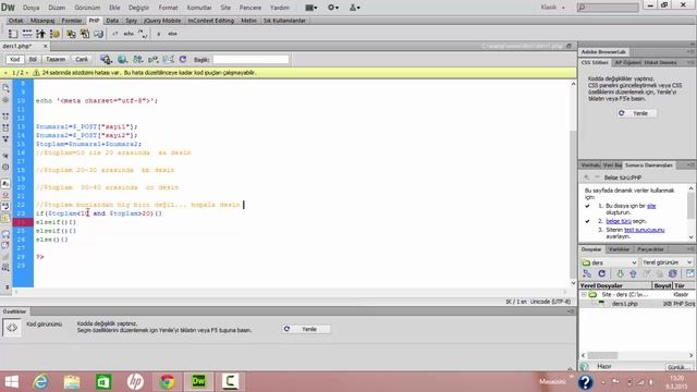 php if-elseif-else kullanımı -ders7