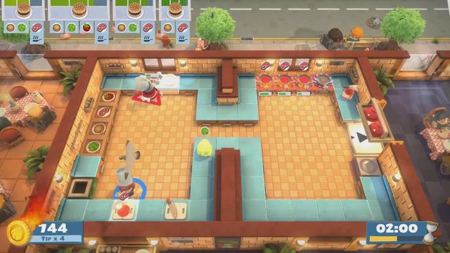 [PS5 Gameplay] Overcooked! [2 player] Level 1-4 [4-star]