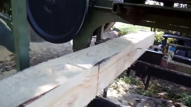Дизельная ленточная пилорама  Selbstgebaute blockbandsäge