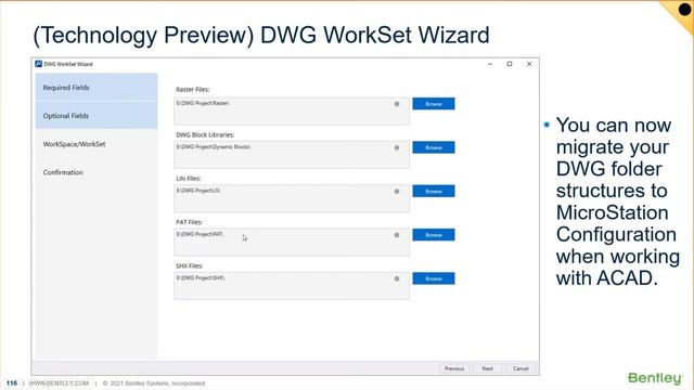 22 Migrate DWG Folder Structures to a MicroStation Configuration