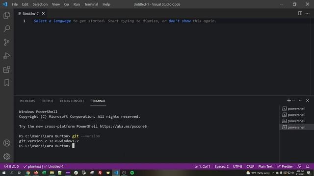 Installing and configuring Git