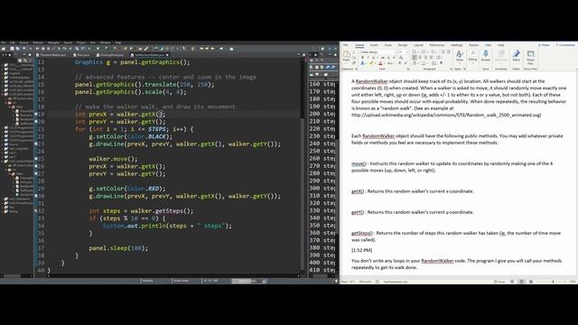 RandomWalker entire JAVA assignment | Programming Concepts and Methodology Lab 4