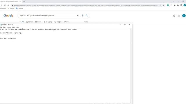how to fix ng not recognized issue angular: use ng version instead of ng -v or ng -version