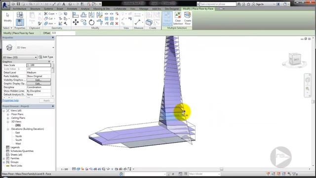 BIM - Revit 3D Massing 01 Organic High rise Building l Concept Tower