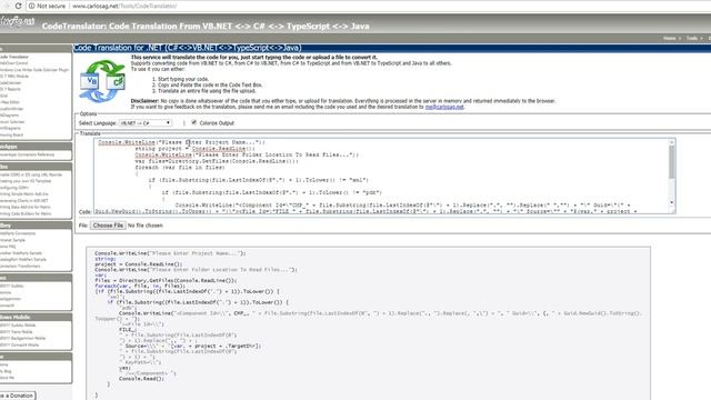 How To Convert Between languages C# to VB NET and VB net to C# and C# to Typescript and C# to Java