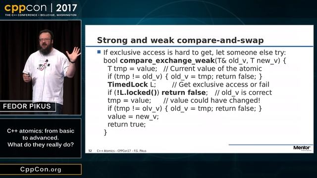 CppCon 2017 - Fedor Pikus: C++ atomics, from basic to advanced.  What do they really do