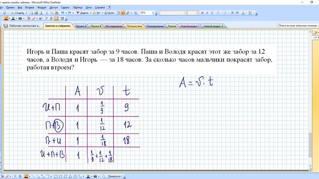 Совместная работа ЕГЭ За сколько часов мальчики покрасят забор, работая втроем?