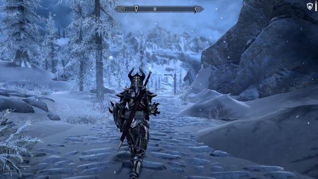Jogging On A Snowy Road (Skyrim SE)
