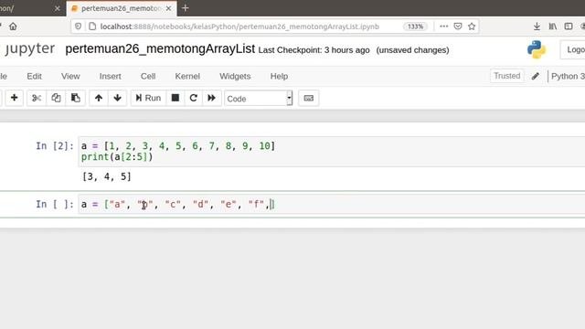 Kelas Python 3 - Array - Memotong List 26
