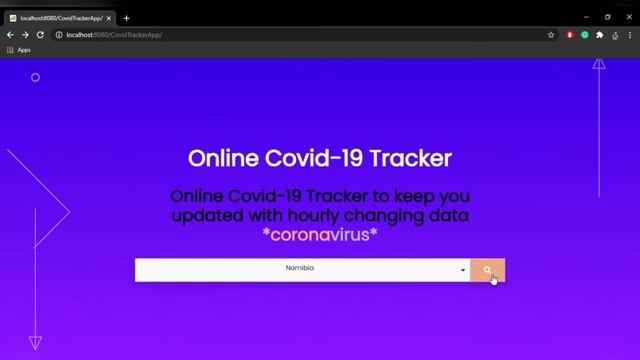 Online Covid 19 Tracker Web App in Java Servlet ,Html and Css.