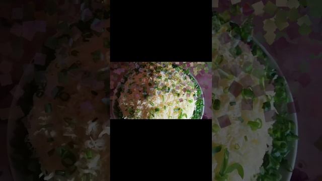 Слоёный салат"Солнечный бархат".#Shorts #shortsvideo #салаты