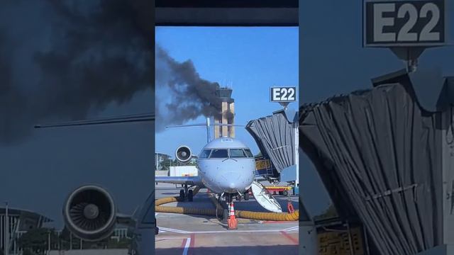 Пожар в аэропорте, США.