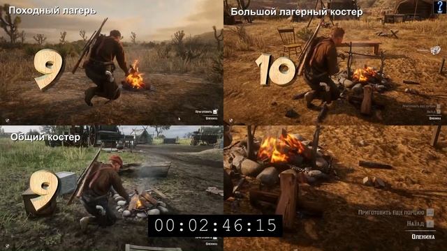 Red Dead Online. Which bonfire cooks faster? / Какой костер быстрее готовит?