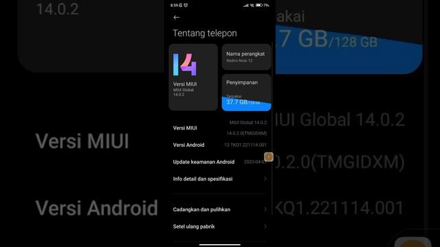 Redmi Note 12 4G NFC MIUI 14.0.2.0 Android 13 Indonesia First Build!