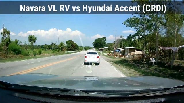 Navara VL RV vs Hyundai Accent CRDI (white)
