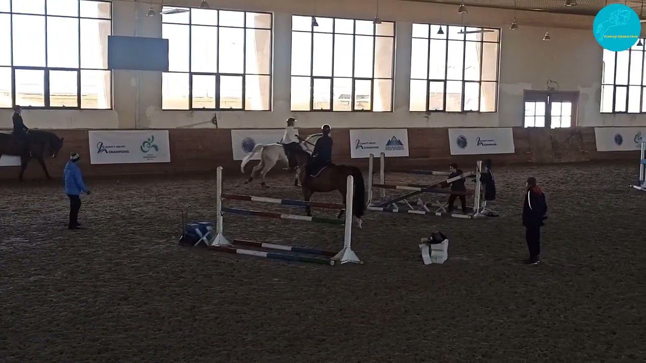 Турисбекова Нурила и Кандинский, конкурная тренировка, маршрут 120 см, AlmatyHorse&PoloClub.19/03/23