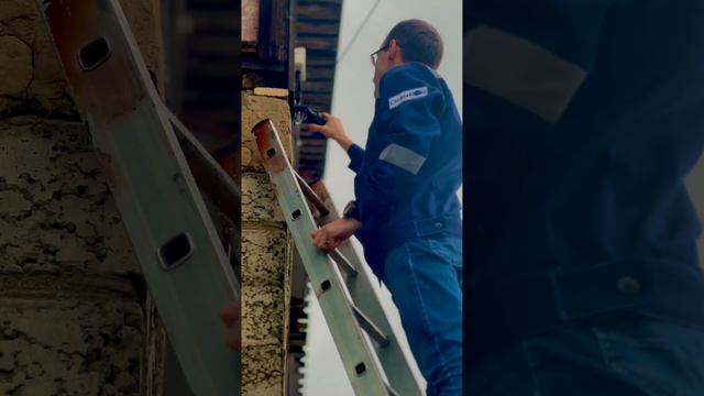 Монтаж камеры на фасаде цеха