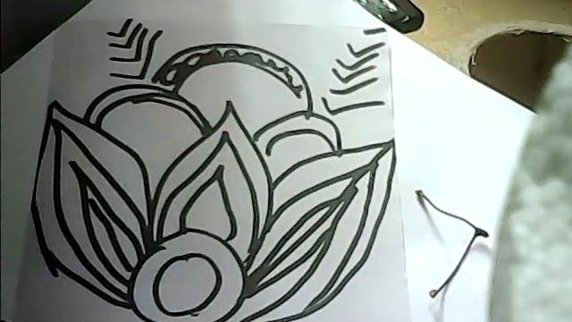 Black permanent marker drawing ///////circle and cure..SLSWh/////