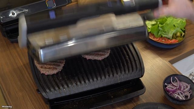 OptiGrill Lifehack um Burgerpatties mit Käse zu überbacken