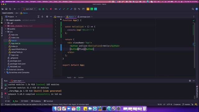React. Events. Buttons onClick