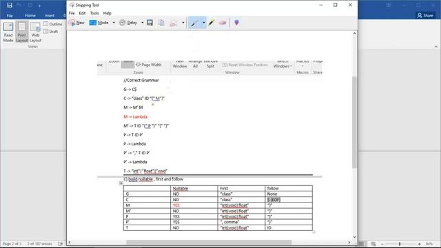 Compiler Build parser tables tutorial