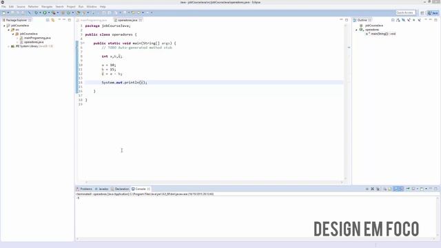 Curso Básico de Java - Aula 15 Operador Subtração