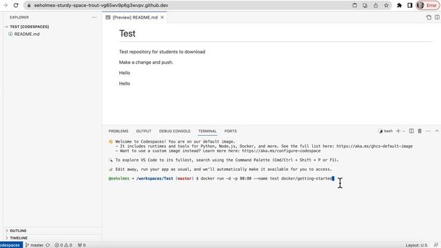Geek Week: Docker for R users. 1b-Running Docker in Codespaces