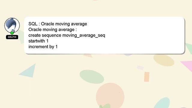 SQL : Oracle moving average