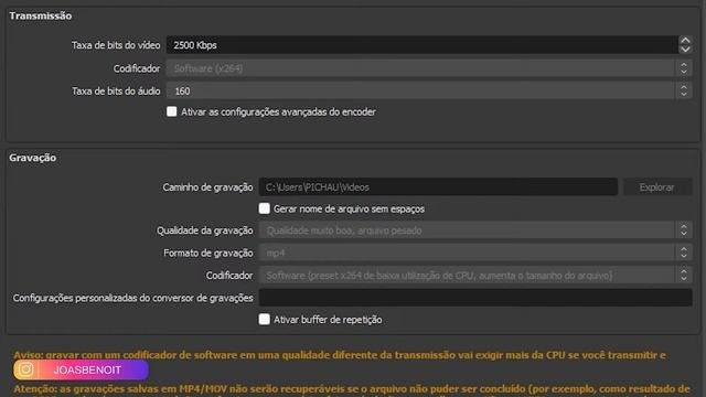 Como RESOLVER ERRO de CODIFICAÇÃO no OBS! Erro ao gravar e fazer transmissão  2023
