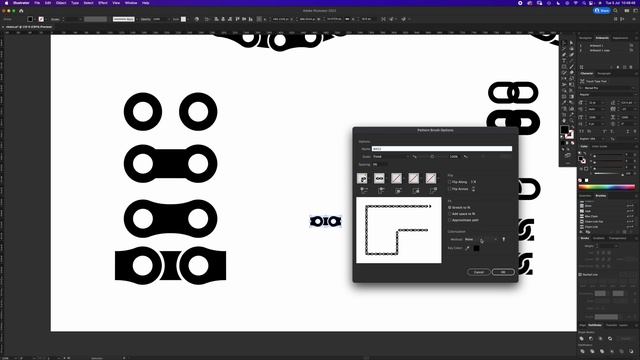 How to Draw a Chain in Illustrator using Brush Pattern Tool - Easy Tutorial