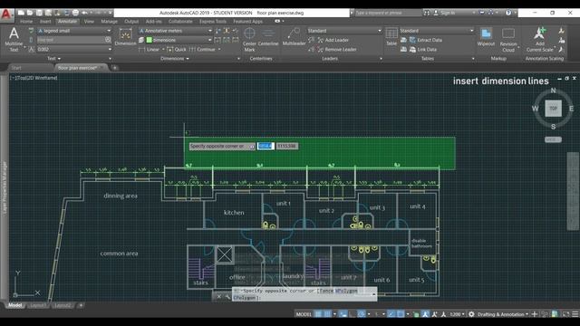 Autocad 2019 - Tutorial for beginners (tips do draw a floor plan) - Part 7