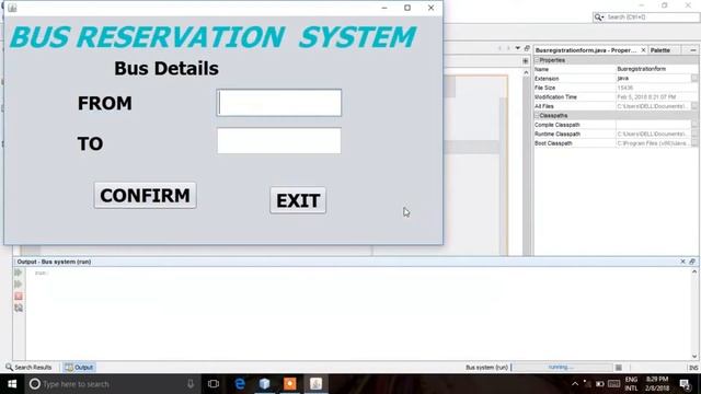 Bus Reservation System Project in Java