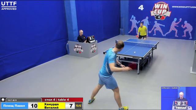 00:55 Плющ Павел 3-2 Хамурда Виталий   стол 4 Юг-4 09.05.21