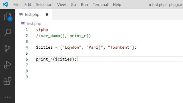 PHP 43-dars. Var_dump va print_r funksiyalari