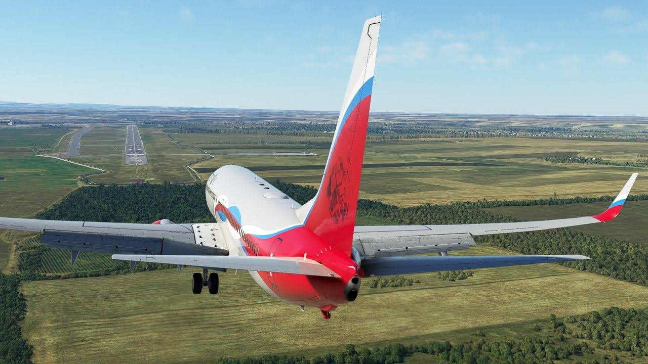 MSFS PMDG 737-800 URFF Simferopol RW19 landing