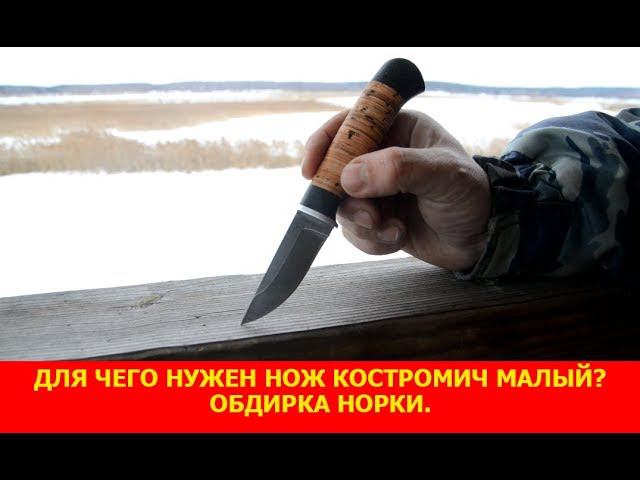 Для чего нужен нож Костромич малый?  Обдирка норки.