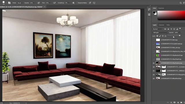 POST PRODUCTION IN PHOTOSHOP RENDERING BY 3DS MAX VRAY SCENE PART 5