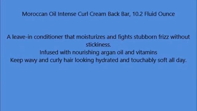 Moroccan Oil Intense Curl Cream Back Bar, 10 2 Fluid Ounce