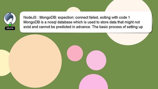 NodeJS : MongoDB: expection: connect failed, exiting with code 1